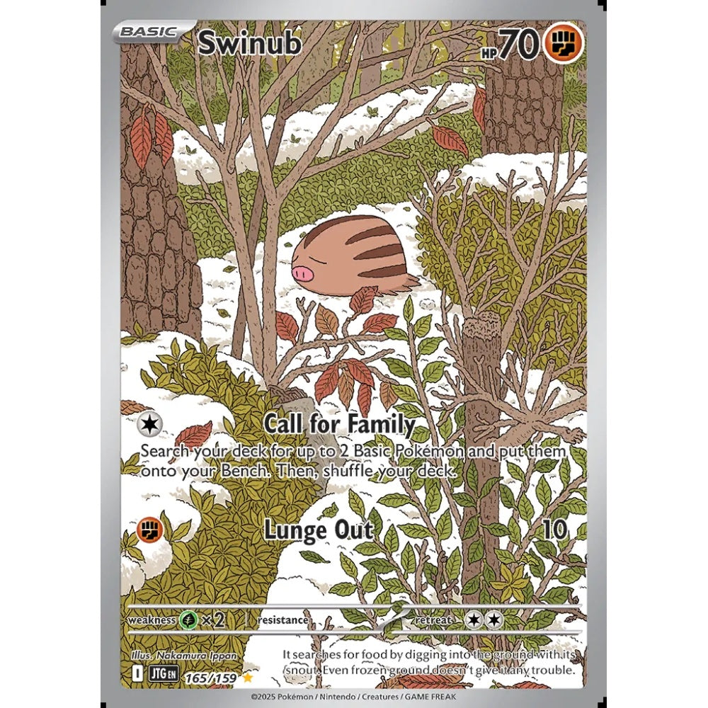 Swinub Illustration Rare 165/159 Pokemon Card Game Journey Together