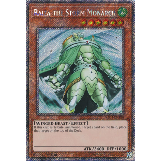 Raiza the Storm Monarch RA03-EN180 Platinum Platinum Secret Rare Yu-Gi-Oh Quarter Century Bonanza in Art