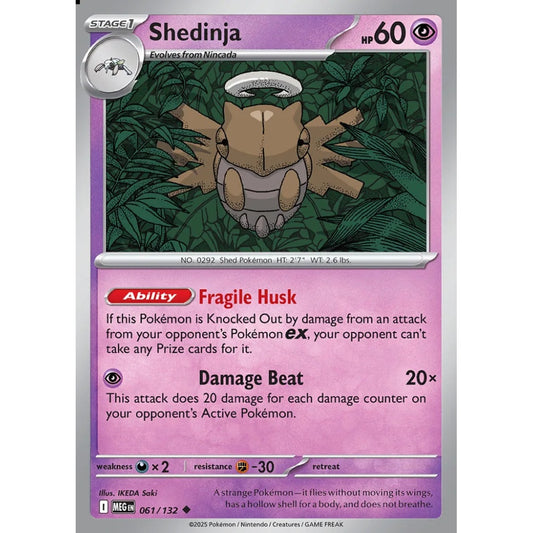 Shedinja Uncommon 061/132 Pokemon Card Game Mega Evolution