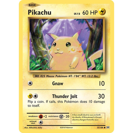Pikachu Common 35/108 Pokemon Card Game Evolutions