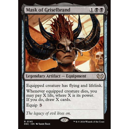 Mask of Griselbrand, 145, rare, Magic: The Gathering, Duskmourn: House of Horror