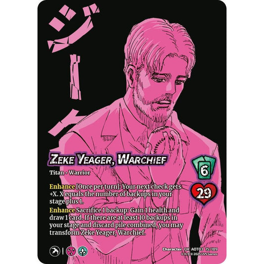 Zeke Yeager, Warchief // Beast Titan, Finale (Foil) 15/189 AOT03 Universus Attack on Titan: Apocalypse Character CH-Foil