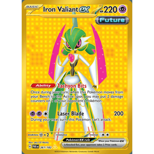 Iron Valiant ex Secret Rare 261/182 Pokemon Card Game Paradox Rift