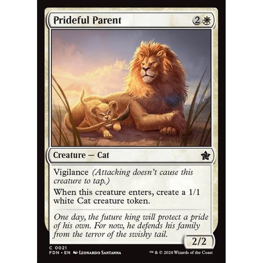 Prideful Parent, 21, common, Magic: The Gathering, Foundations