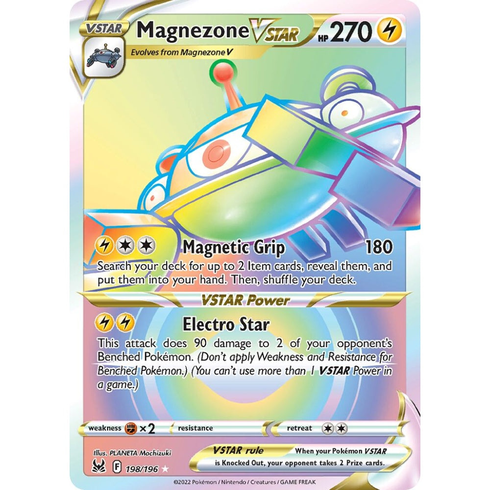 Magnezone VSTAR Rare Rainbow 198/196 Pokemon Card Game Lost Origin