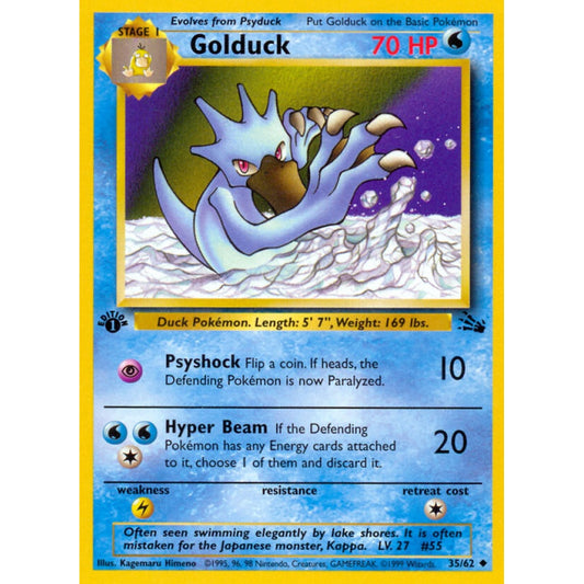 Golduck Uncommon 35/62 Pokemon Card Game Fossil