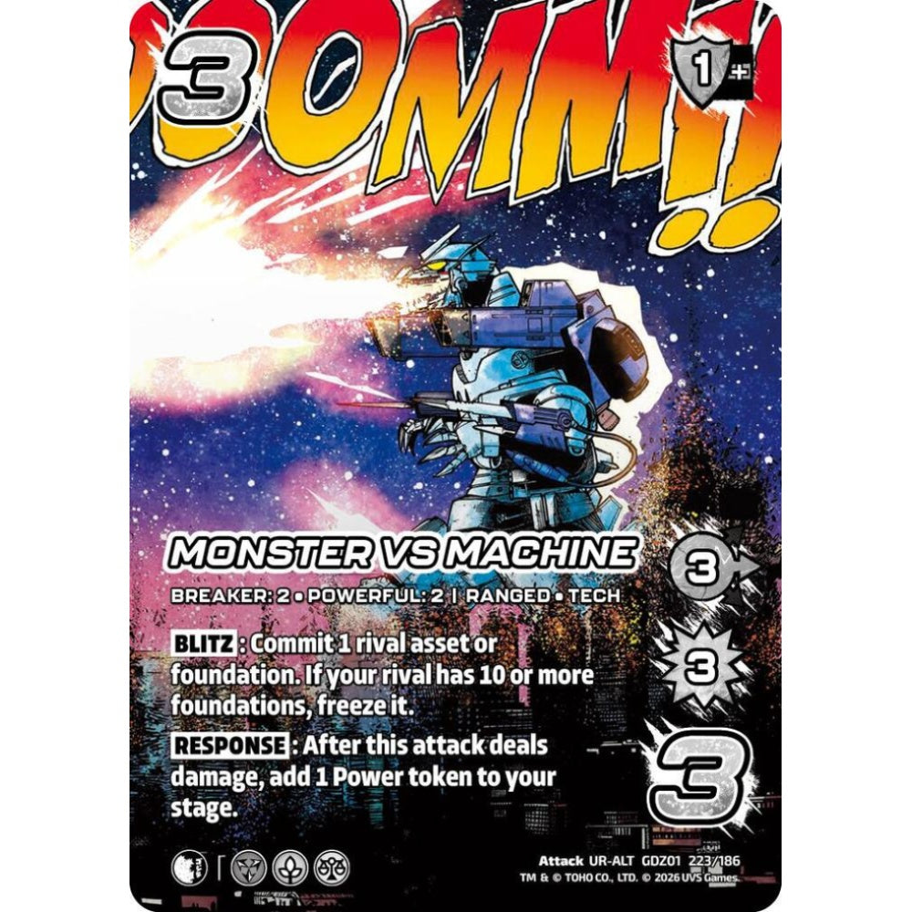 Monster vs Machine  GDZ01 223/186 GDZ01 Universus Godzilla: Reign of Kaiju Attack UR-ALT