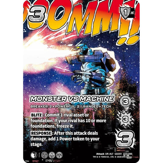 Monster vs Machine  GDZ01 223/186 GDZ01 Universus Godzilla: Reign of Kaiju Attack UR-ALT