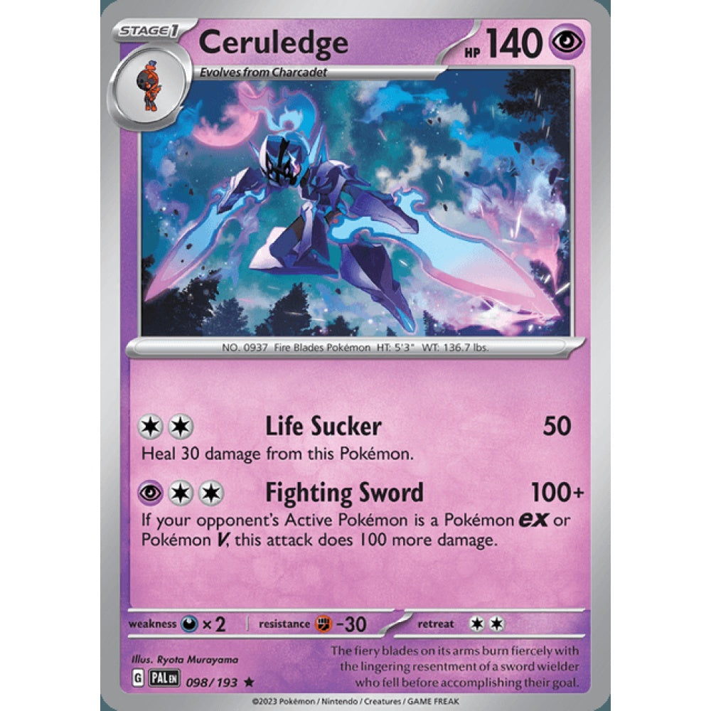 Ceruledge Rare 098/193 Pokemon Card Game Paldea Evolved