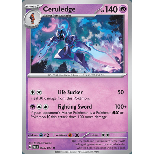 Ceruledge Rare 098/193 Pokemon Card Game Paldea Evolved