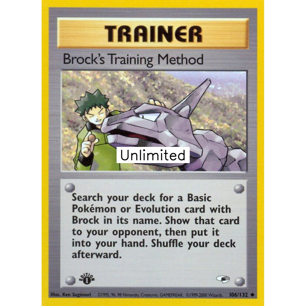 Brock's Training Method Uncommon 106/132 Pokemon Card Game Gym Heroes