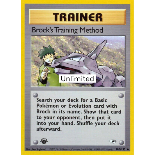 Brock's Training Method Uncommon 106/132 Pokemon Card Game Gym Heroes