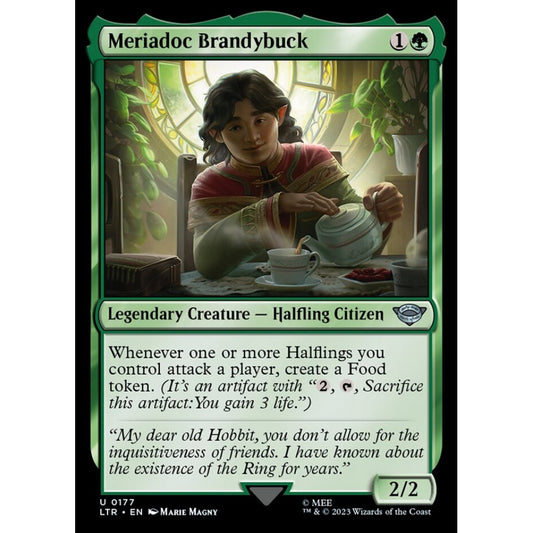Meriadoc Brandybuck, uncommon, 177, Magic the Gathering, The Lord of the Rings: Tales of Middle-earth