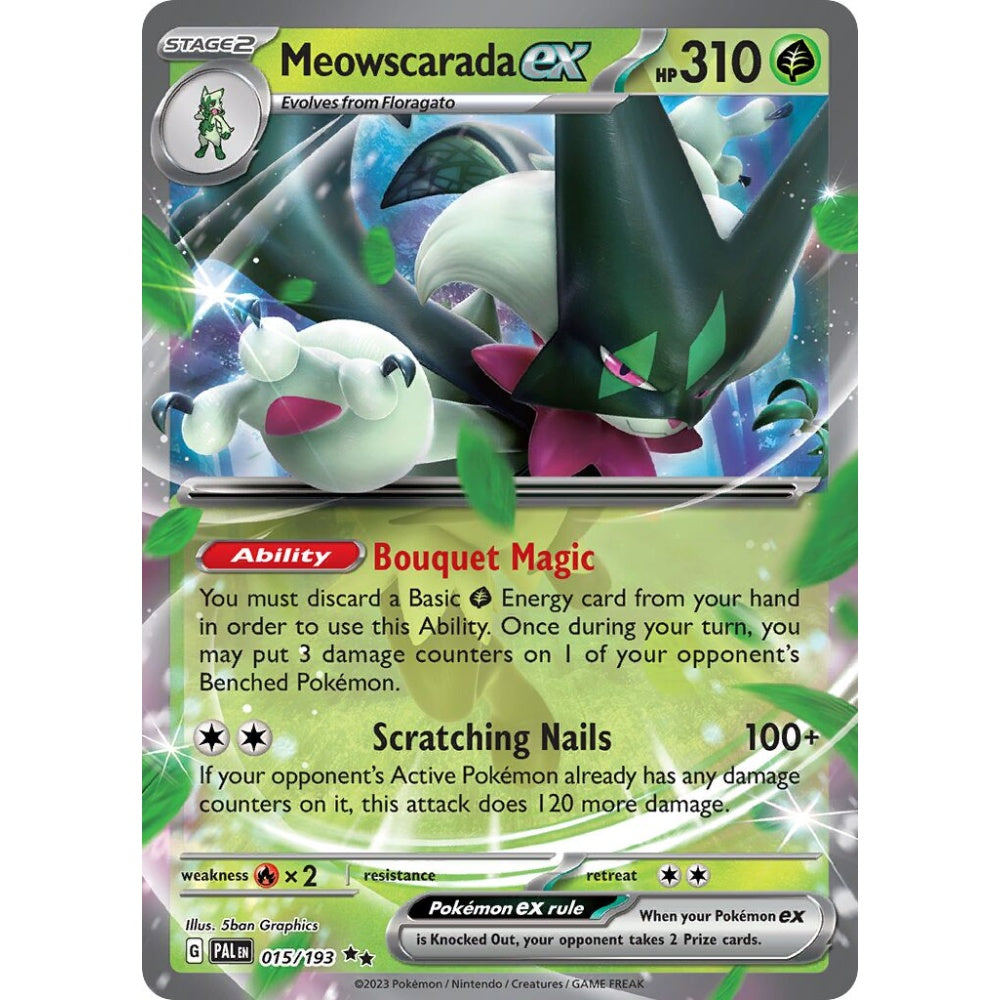 Meowscarada ex Double Rare 015/193 Pokemon Card Game Paldea Evolved