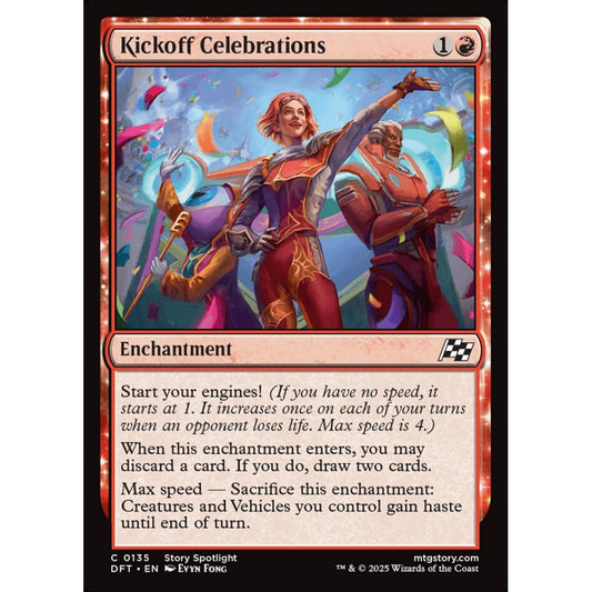 Kickoff Celebrations, 135, common, Magic: The Gathering, Aetherdrift