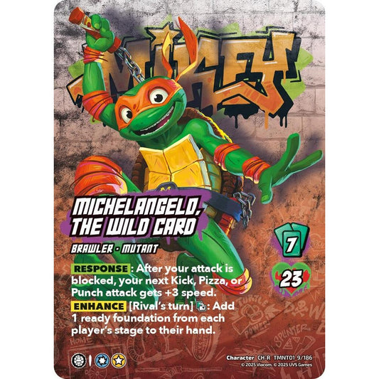 Michelangelo, the Wild Card 9/186 TMNT01 Universus Teenage Mutant Ninja Turtles Character CH-R