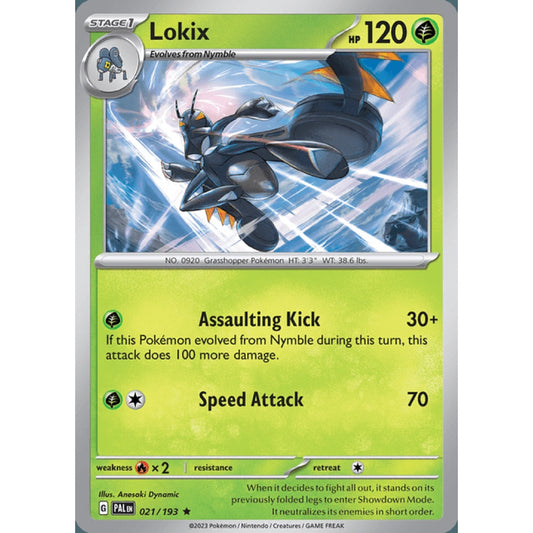 Lokix Rare 021/193 Pokemon Card Game Paldea Evolved