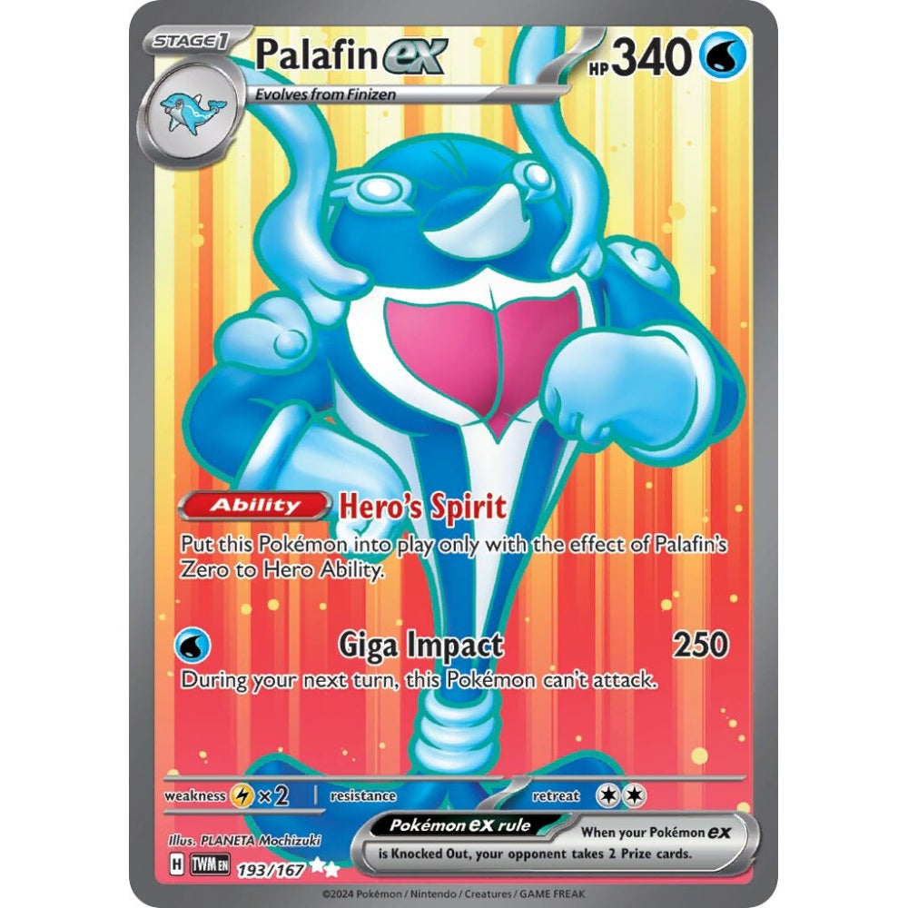 Palafin ex Ultra Rare 193/167 Pokemon Card Game Twilight Masquerade