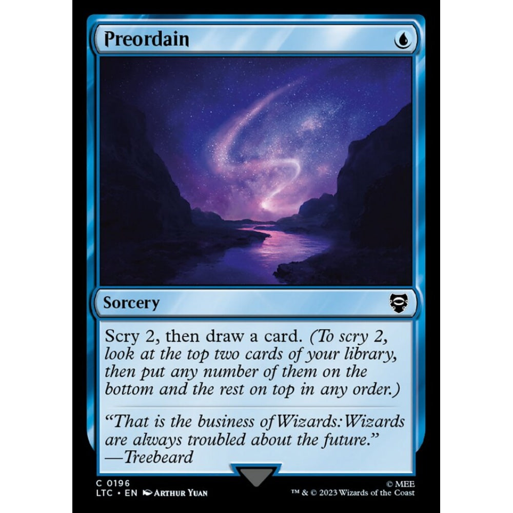 Preordain, common, 196, Magic the Gathering, Tales of Middle-earth Commander