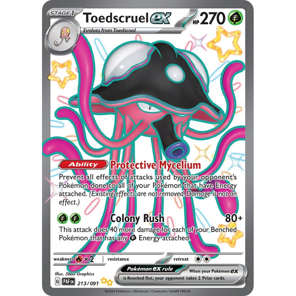 Toedscruel ex Shiny Ultra Rare 213/091 Pokemon Card Game Paldean Fates