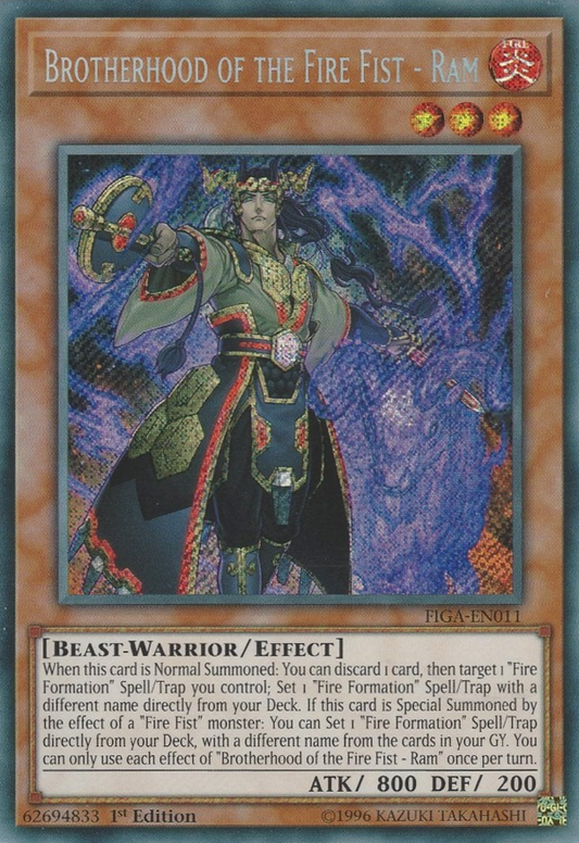 Brotherhood of the Fire Fist - Ram FIGA-EN011 Secret Secret Rare Yu-Gi-Oh Fists of the Gadgets in Art