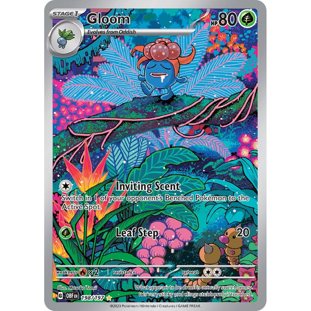 Gloom Illustration Rare 198/197 Pokemon Card Game Obsidian Flames