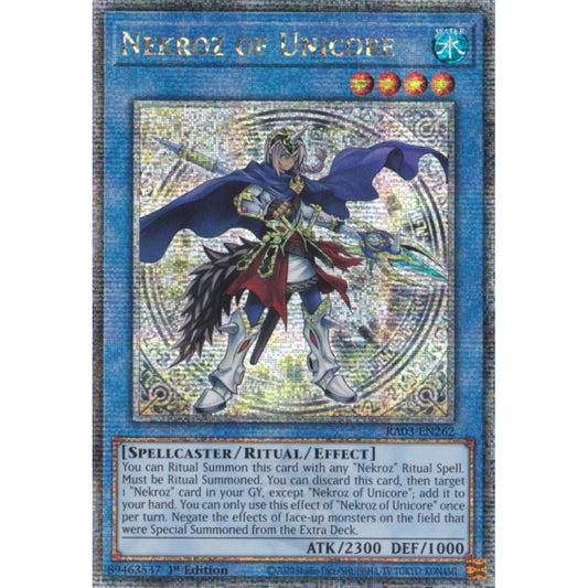 Nekroz of Unicore RA03-EN262 Platinum Platinum Secret Rare Yu-Gi-Oh Quarter Century Bonanza in Art
