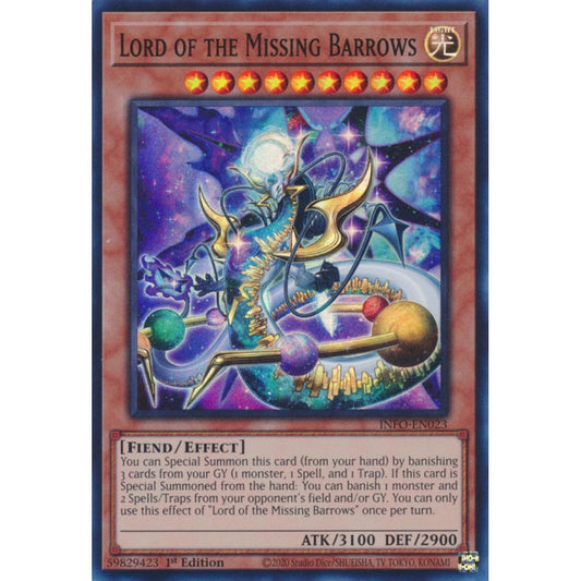 Lord of the Missing Barrows INFO-EN023 Super Super Rare Yu-Gi-Oh The Infinite Forbidden in Art
