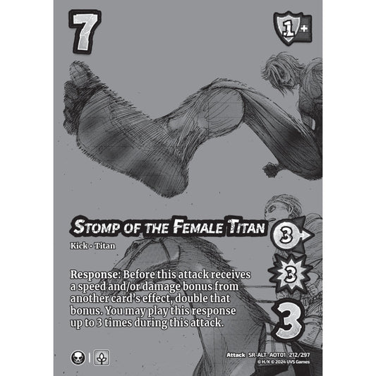 Stomp of the Female Titan, 212/297, SR-ALT, UniVersus, Attack on Titan: Battle for Humanity
