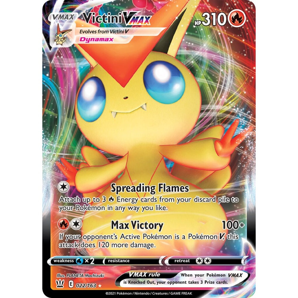 Victini VMAX Holo Rare VMAX 022/163 Pokemon Card Game Battle Styles