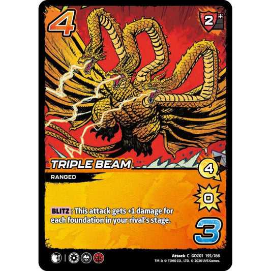 Triple Beam GDZ01 155/186 GDZ01 Universus Godzilla: Reign of Kaiju Attack C