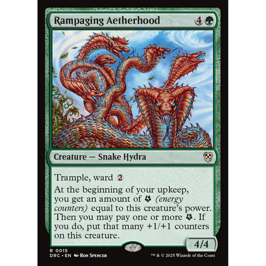 Rampaging Aetherhood, 15, rare, Magic: The Gathering, Aetherdrift Commander