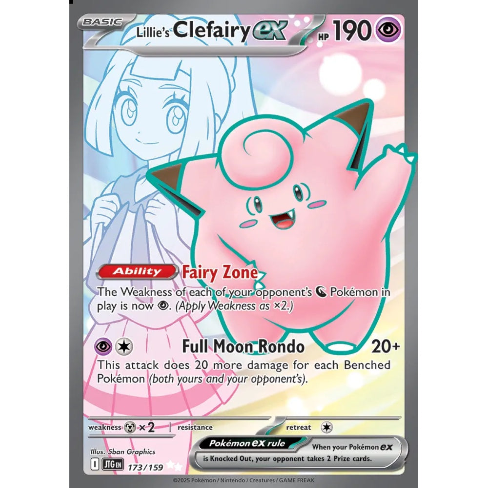 Lillie's Clefairy ex Ultra Rare 173/159 Pokemon Card Game Journey Together