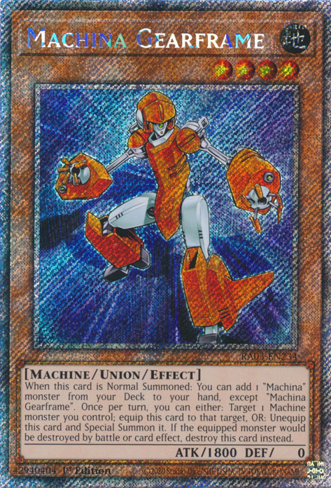 Machina Gearframe RA03-EN234 Platinum Platinum Secret Rare Yu-Gi-Oh Quarter Century Bonanza in Art