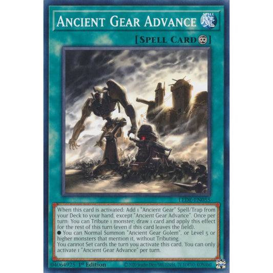 Ancient Gear Advance, LEDE-EN055, Common, Yu-Gi-Oh!, Legacy of Destruction