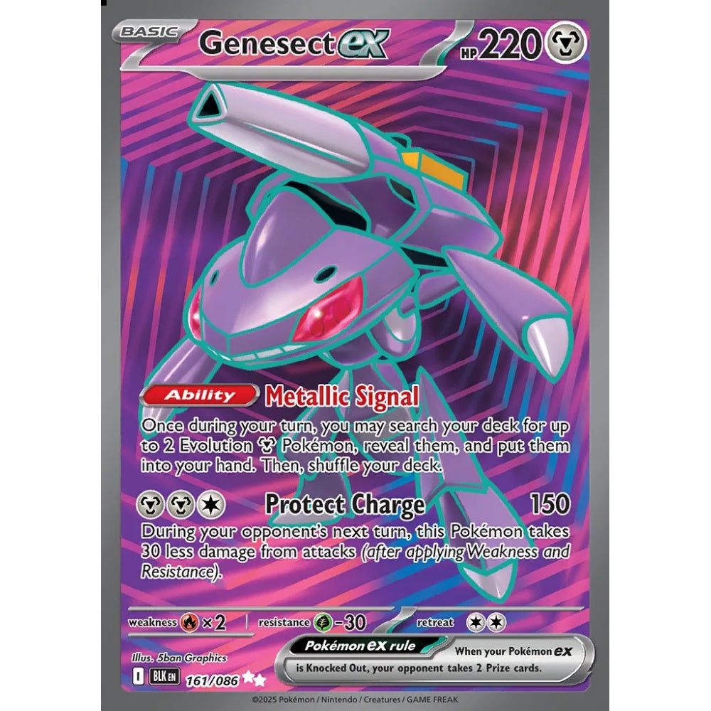 Genesect ex Ultra Rare 161/086 Pokemon Card Game Black Bolt