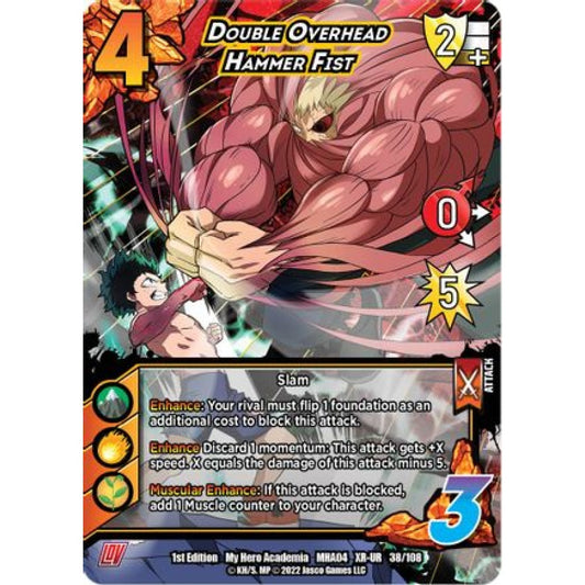 Double Overhead Hammer Fist, 038/108, XR-UR, UniVersus, MHA04 League of Villains