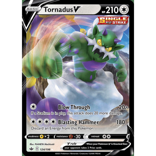 Tornadus V Double Rare 124/198 Pokemon Card Game Chilling Reign