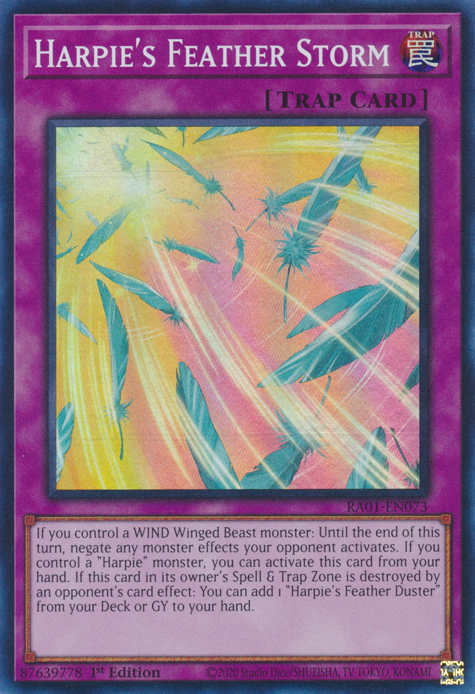 Harpie's Feather Storm RA01-EN073 Ultra Ultra Rare Yu-Gi-Oh 25th Anniversary Rarity Collection in Art
