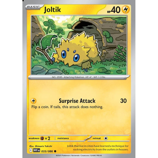 Joltik Common 033/086 Pokemon Card Game White Flare