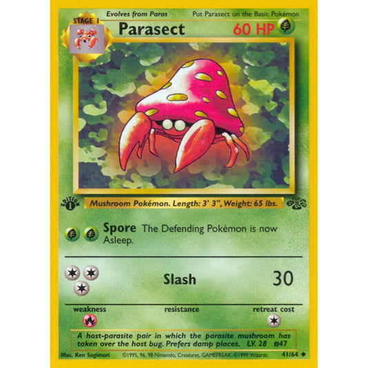 Parasect Uncommon 41/64 Pokemon Card Game Jungle