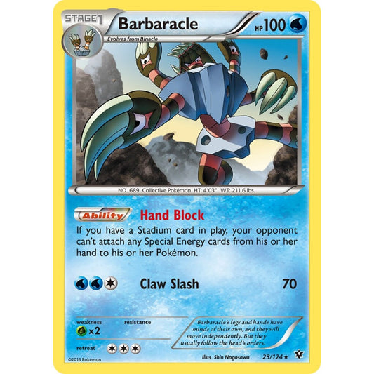 Barbaracle Rare 23/124 Pokemon Card Game Fates Collide