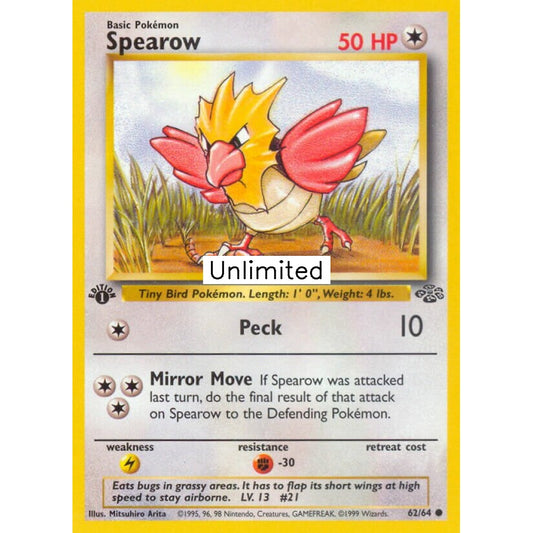 Spearow Common 62/64 Pokemon Card Game Jungle
