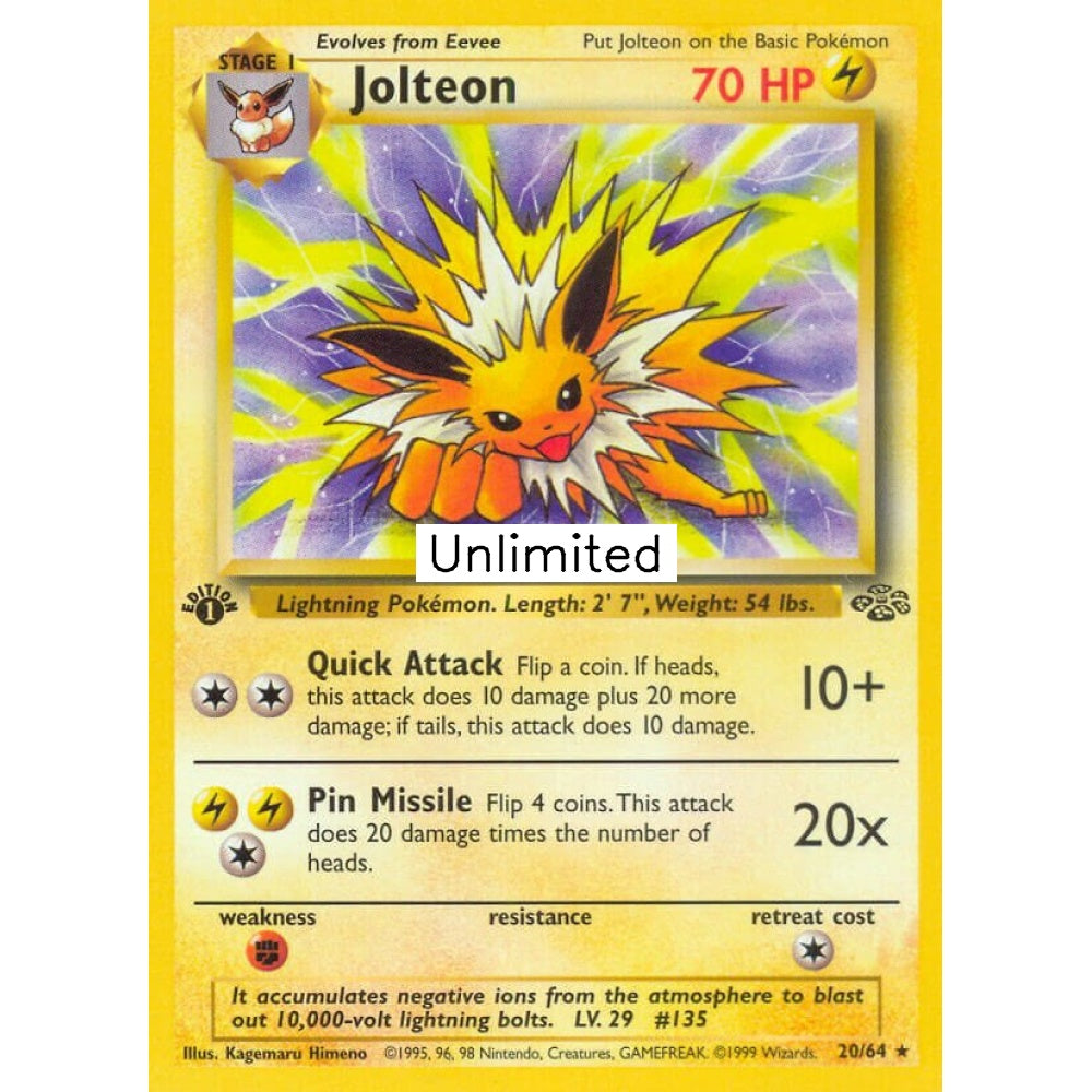 Jolteon Rare 20/64 Pokemon Card Game Jungle