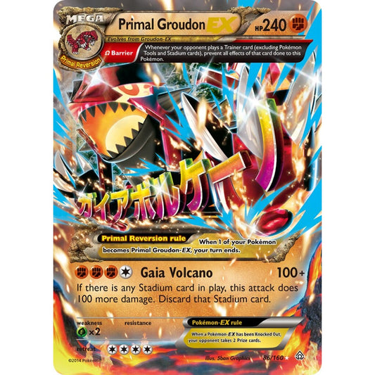 Primal Groudon-EX Rare Holo EX 86/160 Pokemon Card Game Primal Clash