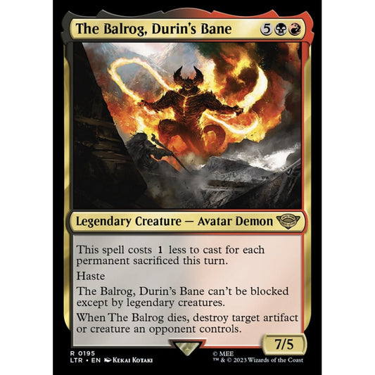 The Balrog, Durin's Bane, rare, 195, Magic the Gathering, The Lord of the Rings: Tales of Middle-earth