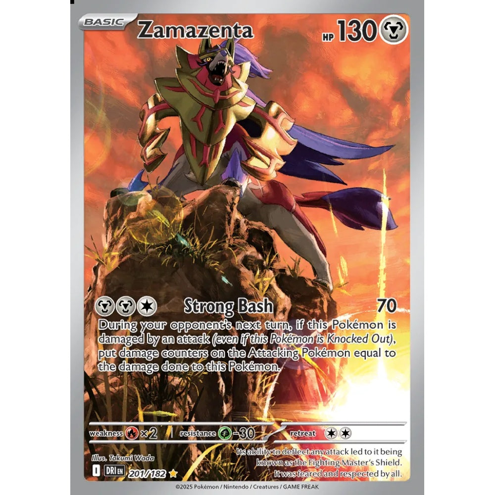 Zamazenta Illustration Rare 201/182 Pokemon Card Game Destined Rivals