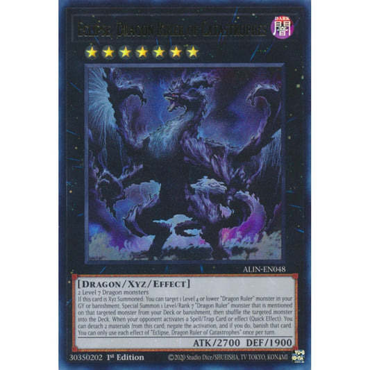 Eclipse, Dragon Ruler of Catastrophes ALIN-EN048 QCR Quarter Century Secret Rare Yu-Gi-Oh Alliance Insight in Art