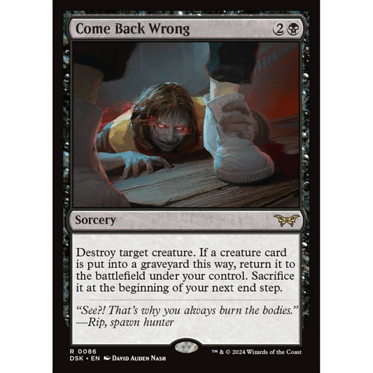 Come Back Wrong, 86, rare, Magic: The Gathering, Duskmourn: House of Horror