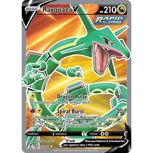 Rayquaza V Rare Ultra 193/203 Pokemon Card Game Evolving Skies